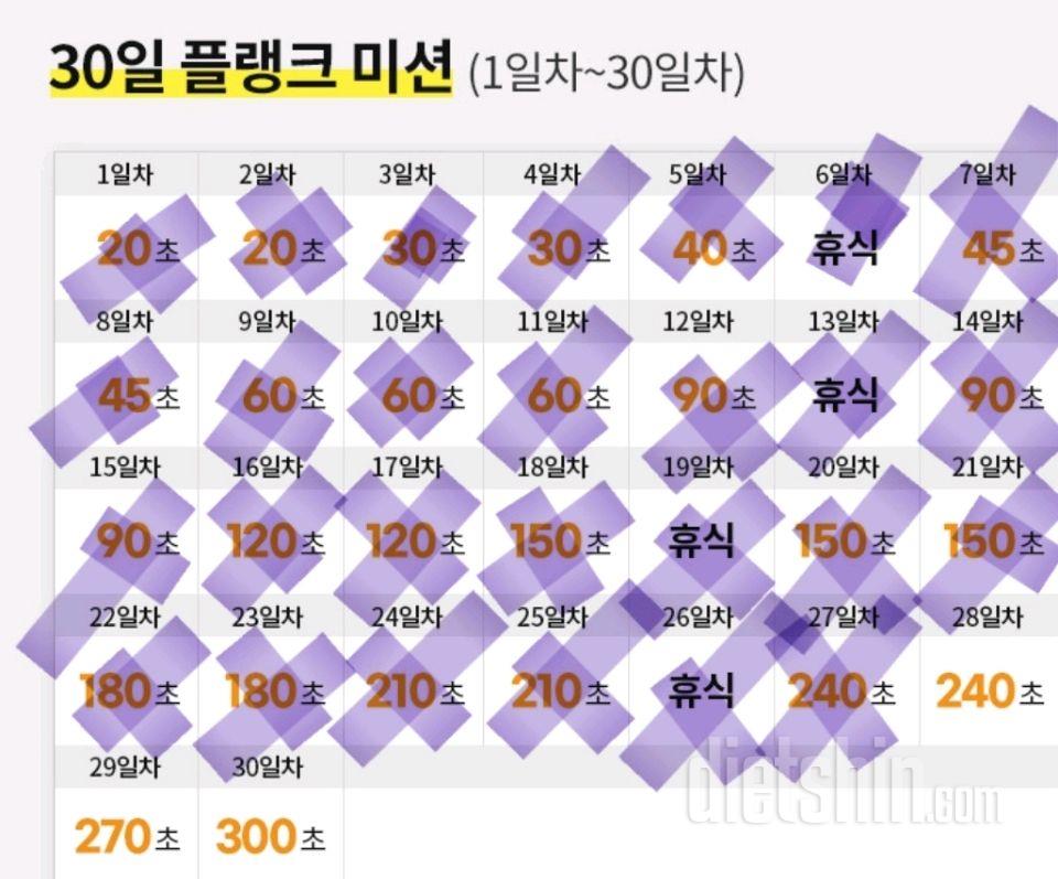 30일 플랭크27일차 성공!