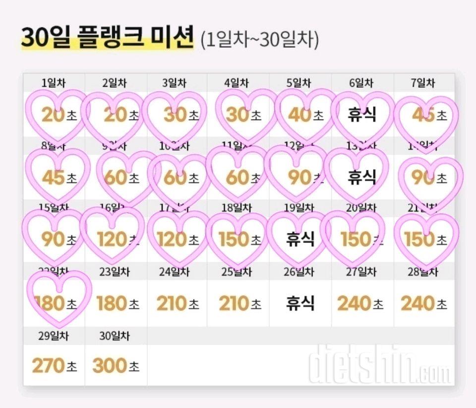 30일 플랭크22일차 성공!