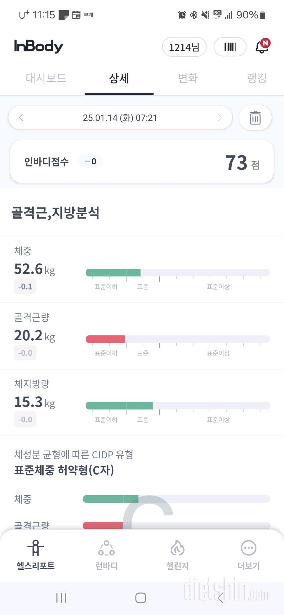 7일 아침 몸무게 재기31일차 성공!