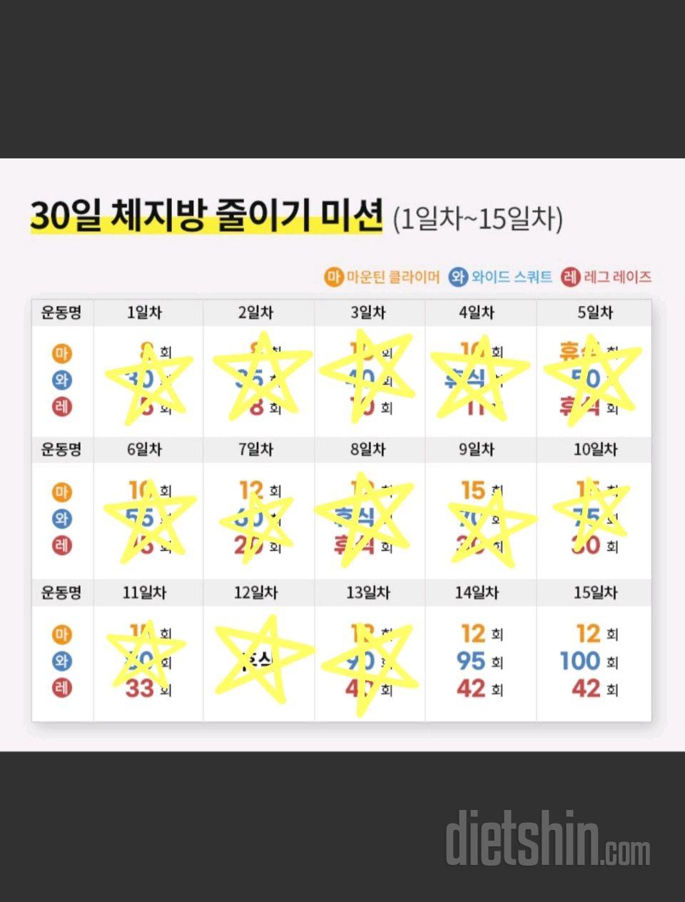 30일 체지방 줄이기13일차 성공!