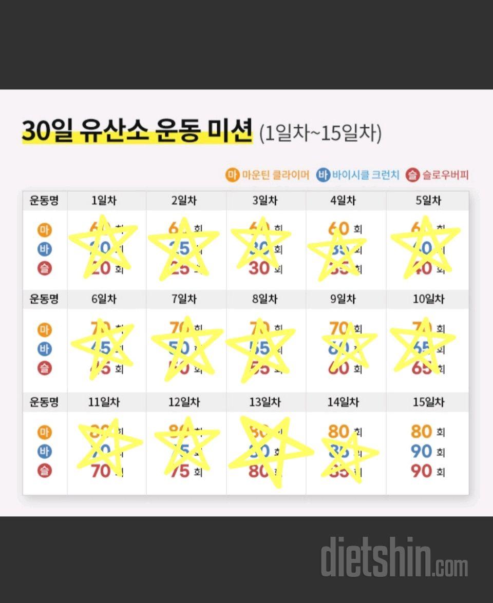 30일 유산소 운동14일차 성공!