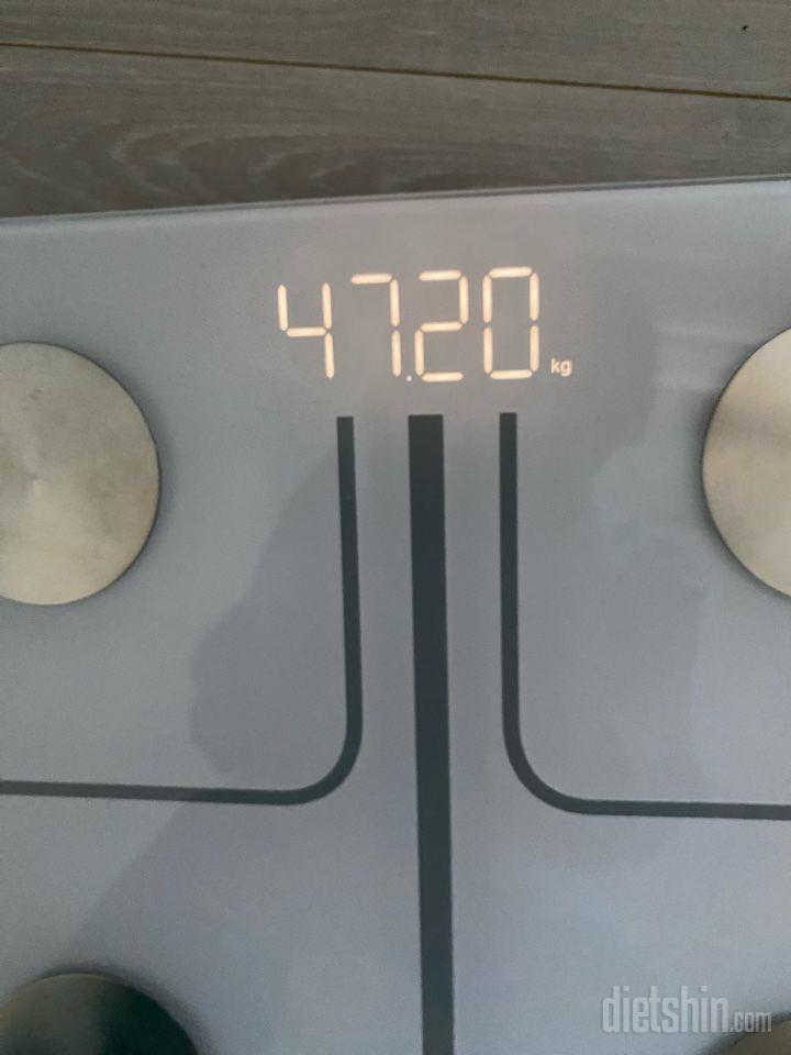 7일 아침 몸무게 재기53일차 성공!
