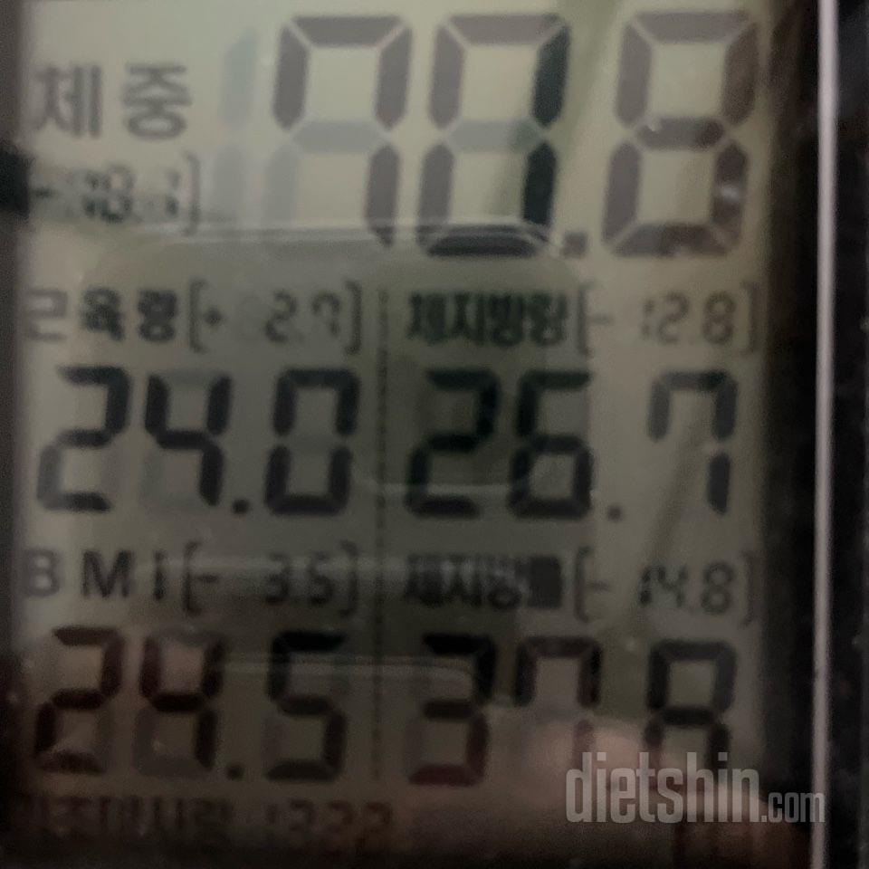 7일 아침 몸무게 재기31일차 성공!