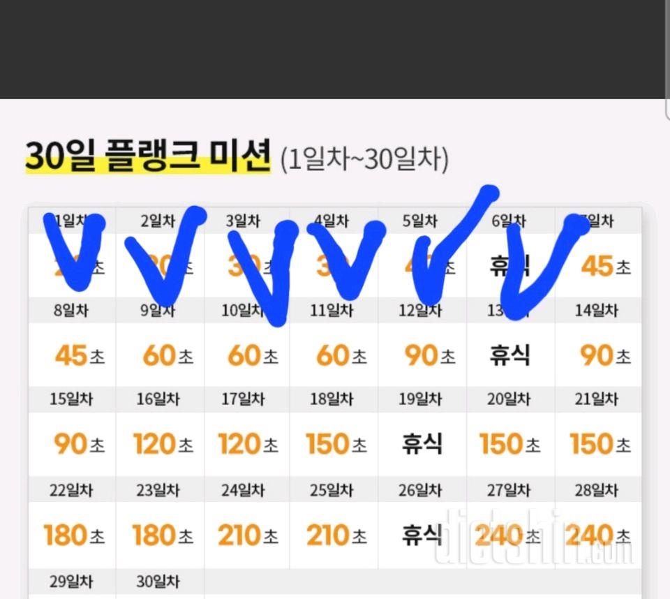 30일 플랭크7일차 성공!