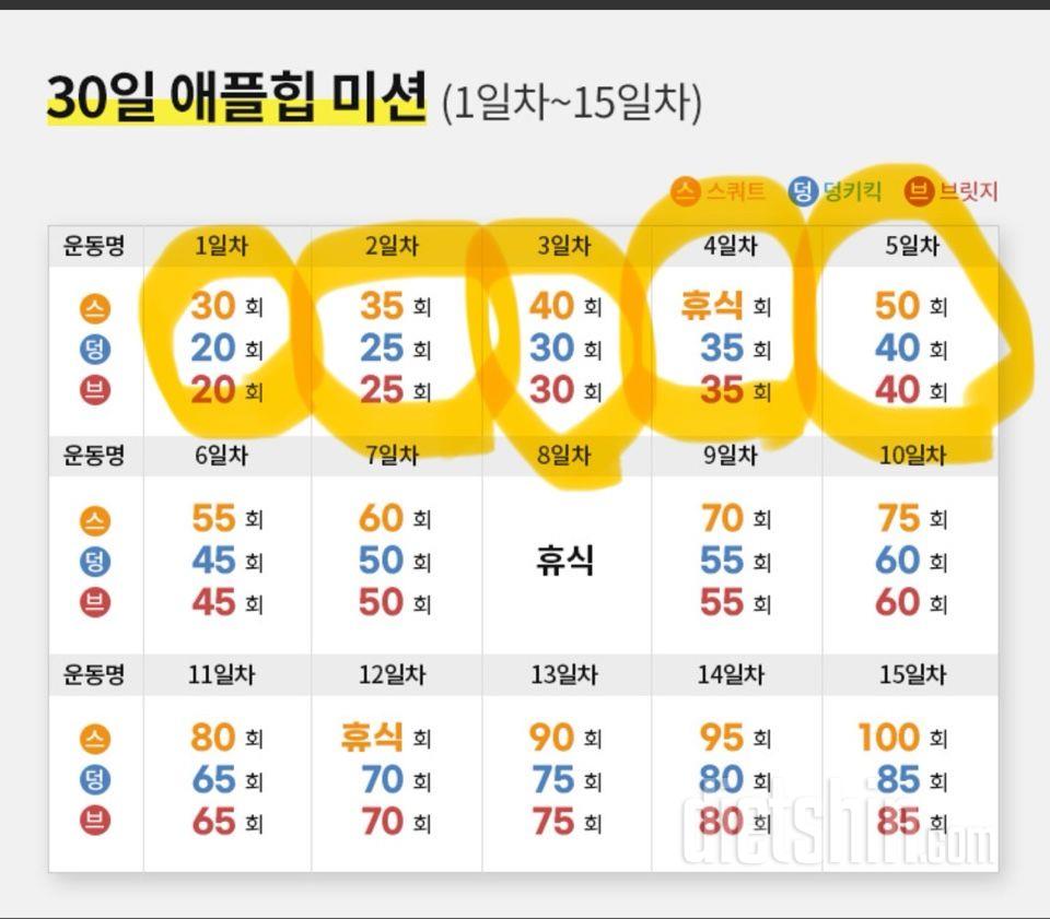 30일 애플힙5일차 성공!