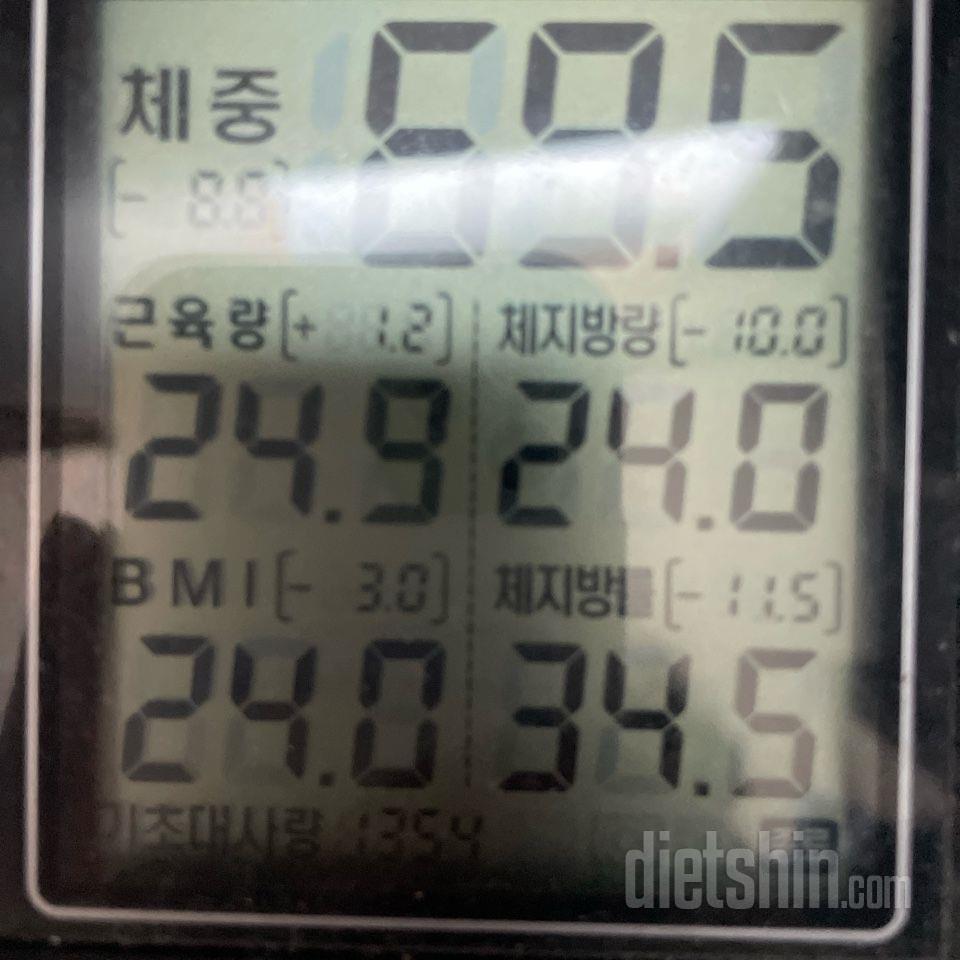 7일 아침 몸무게 재기42일차 성공!