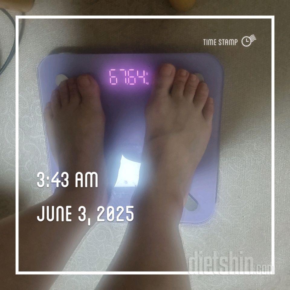 7일 아침 몸무게 재기6일차 성공!