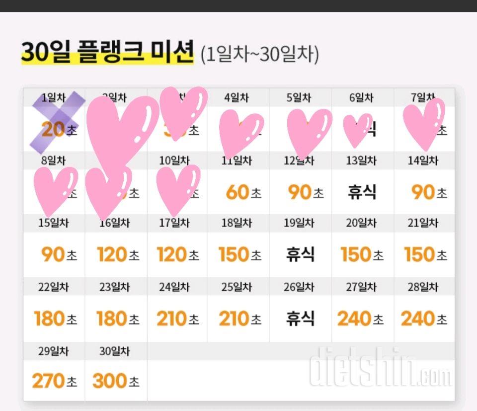 30일 플랭크10일차 성공!