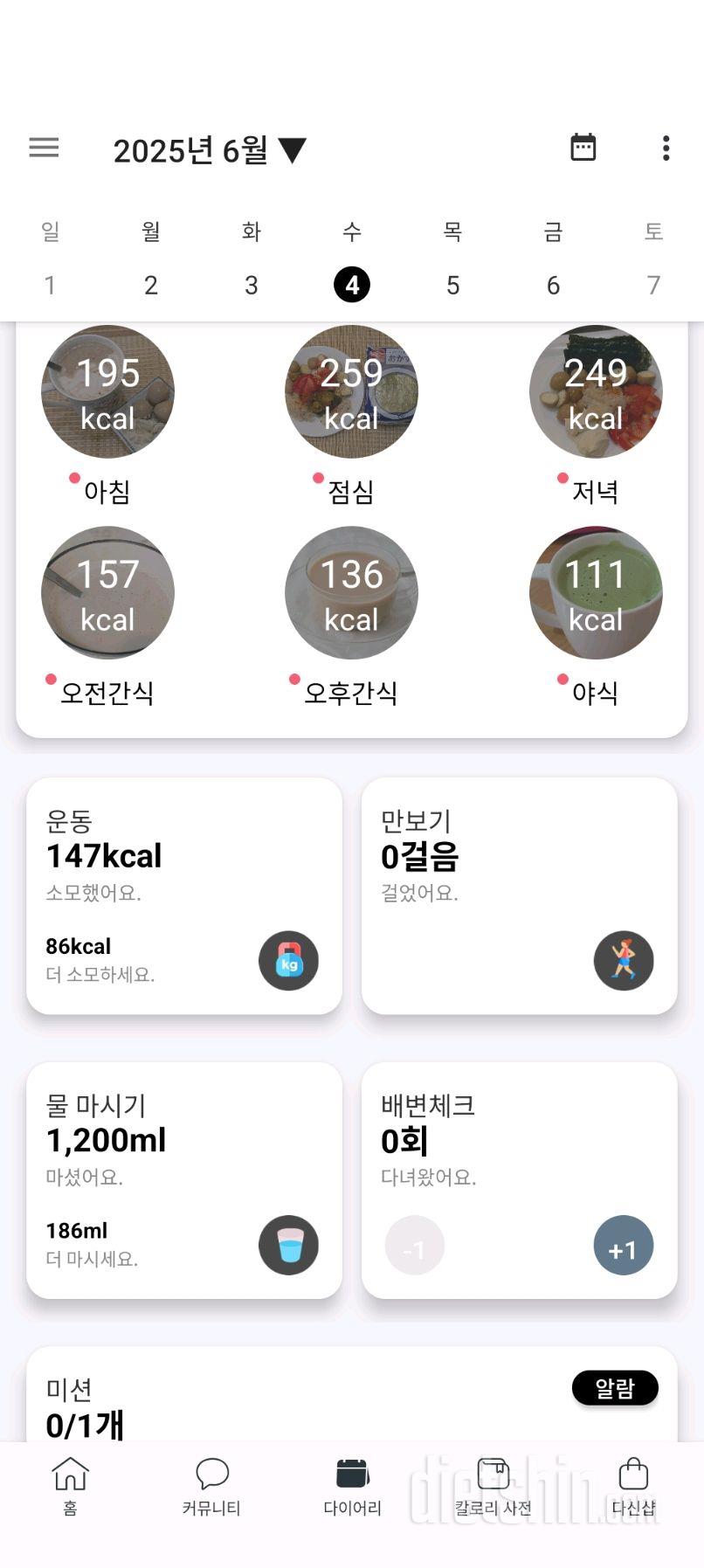2474일차 식단