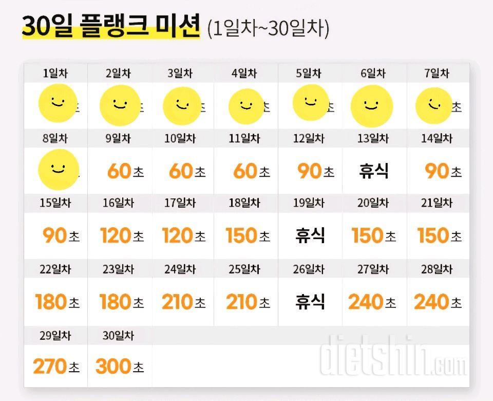 30일 플랭크8일차 성공!
