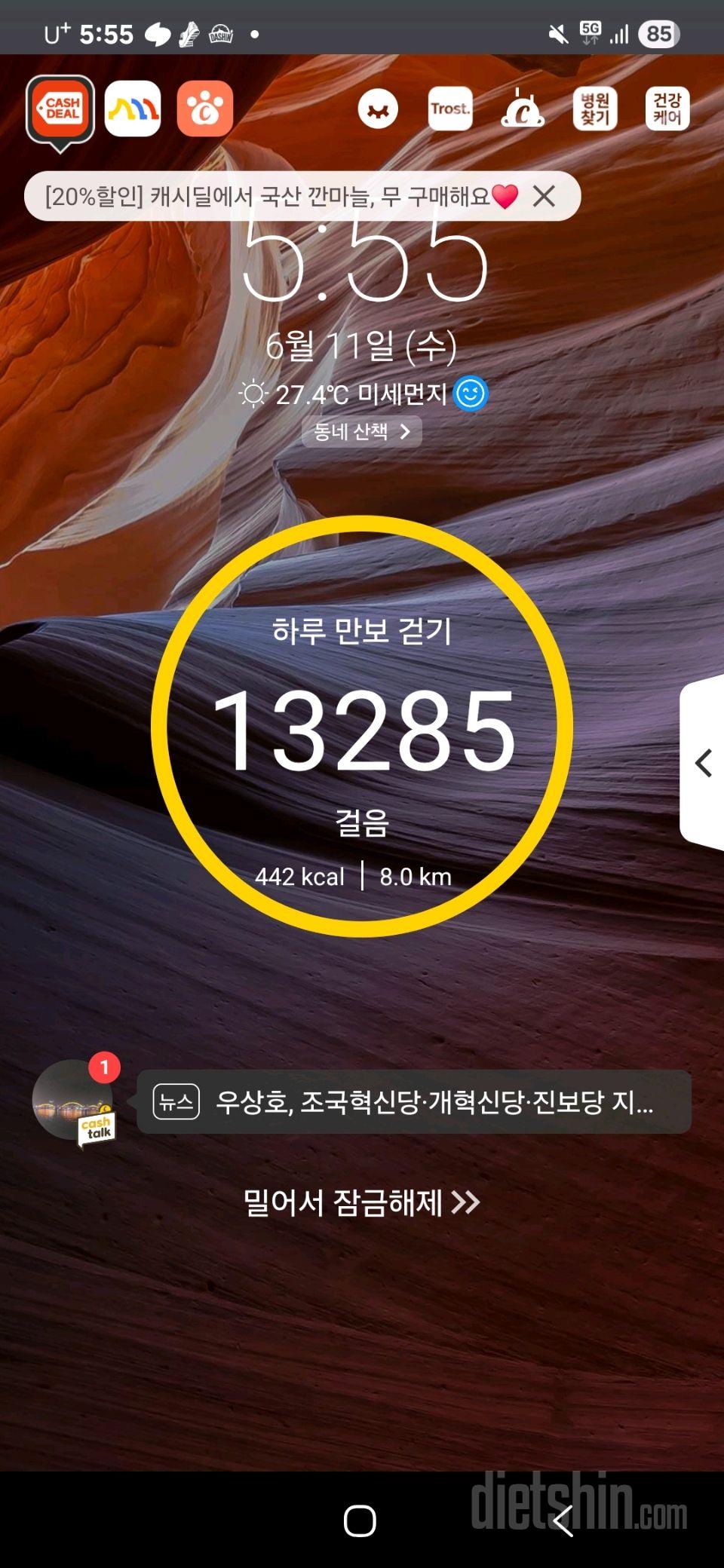 30일 만보 걷기19일차 성공!