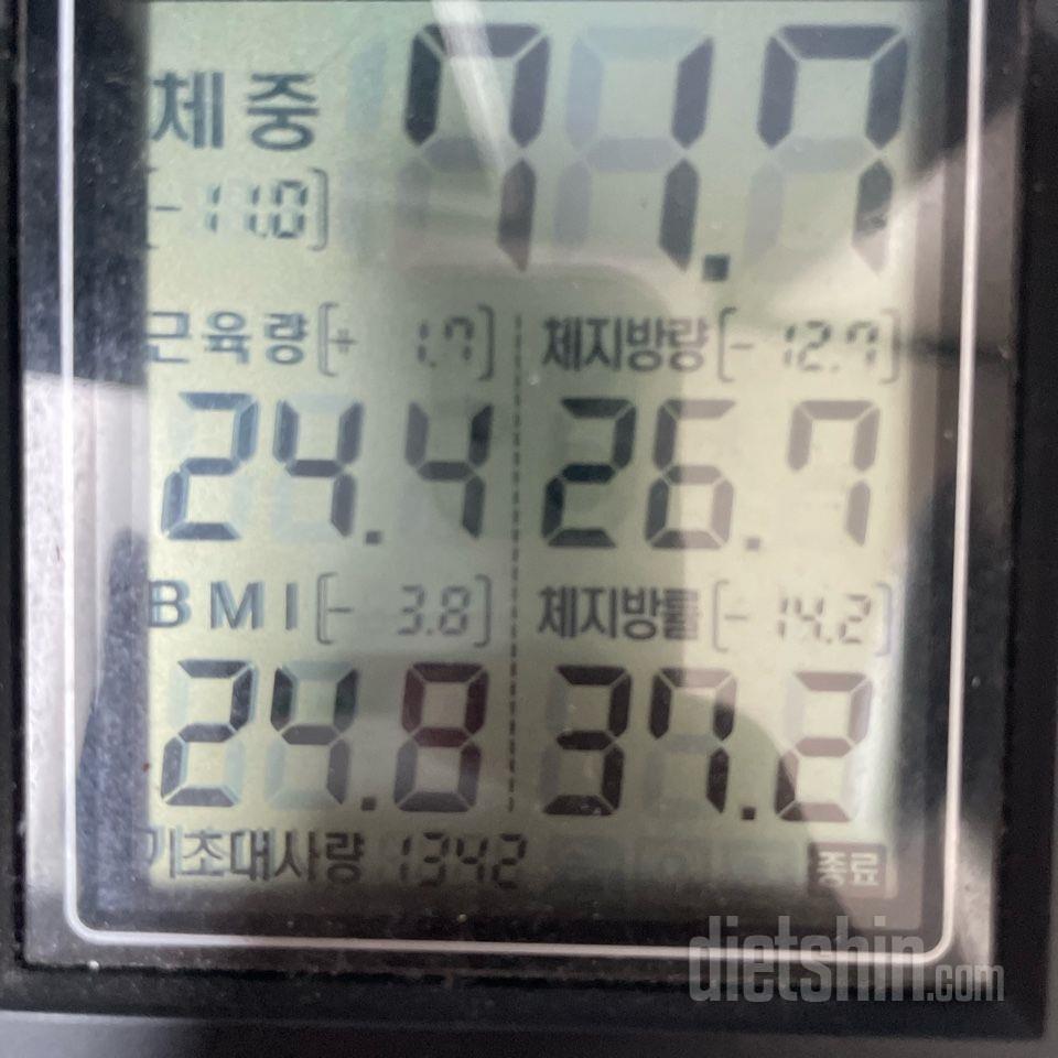 7일 아침 몸무게 재기65일차 성공!