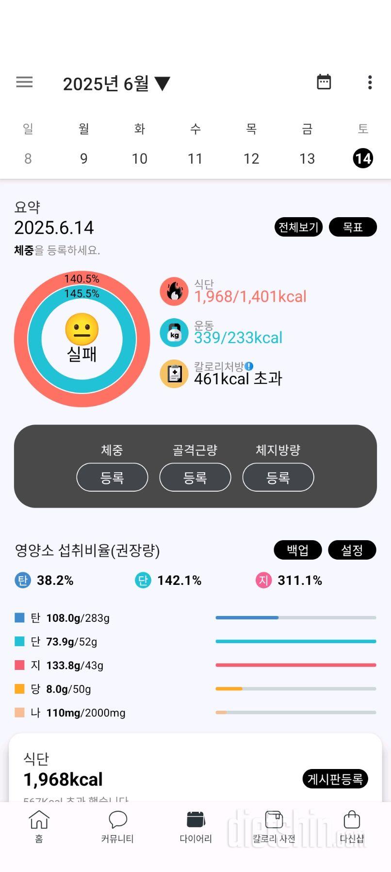 2484일차 식단