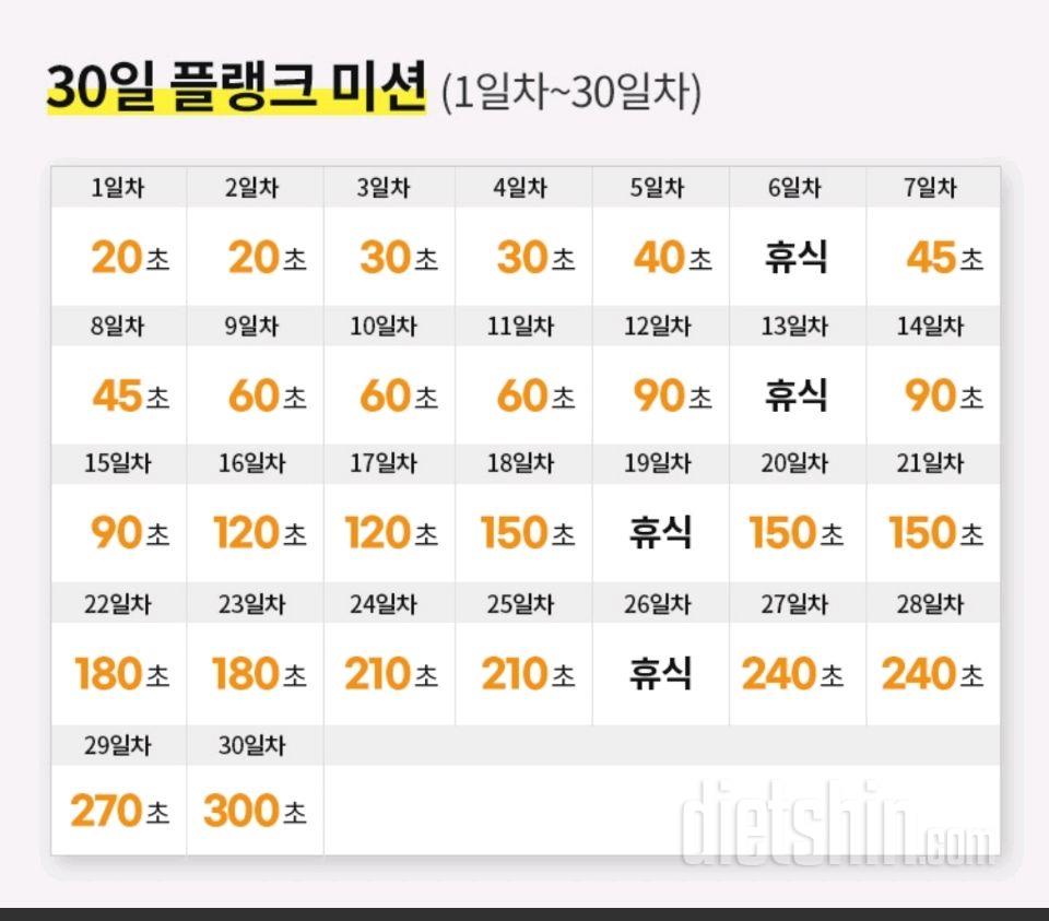 30일 플랭크1일차 성공!