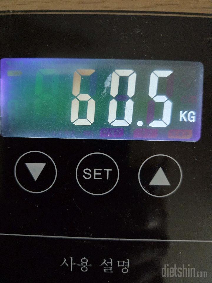 7일 아침 몸무게 재기66일차 성공!