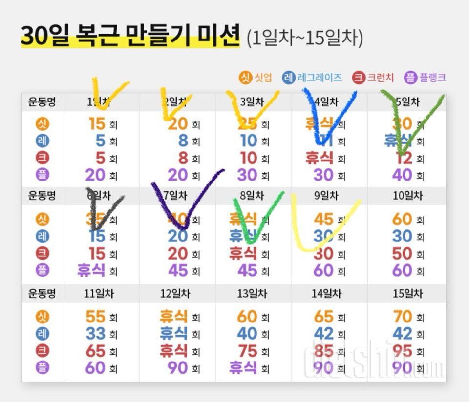 30일 복근 만들기9일차 성공!