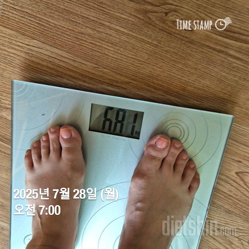 7일 아침 몸무게 재기482일차 성공!