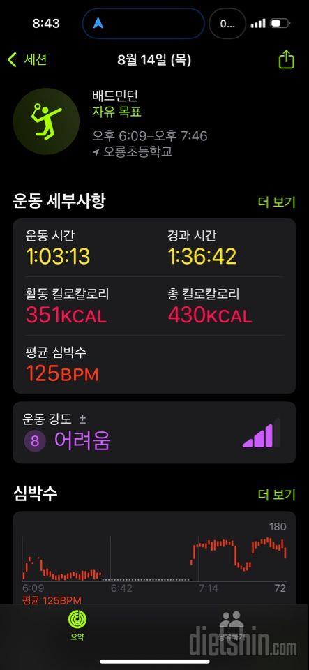 30일 유산소 운동155일차 성공!