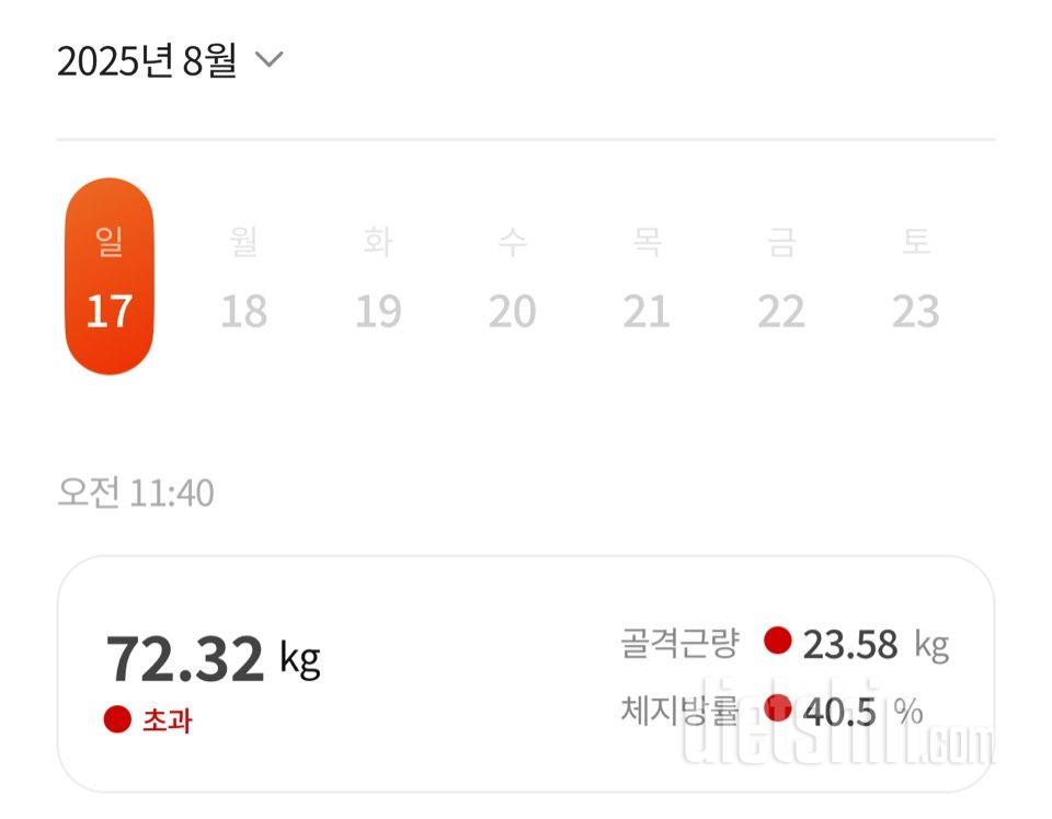 7일 아침 몸무게 재기1일차 성공!