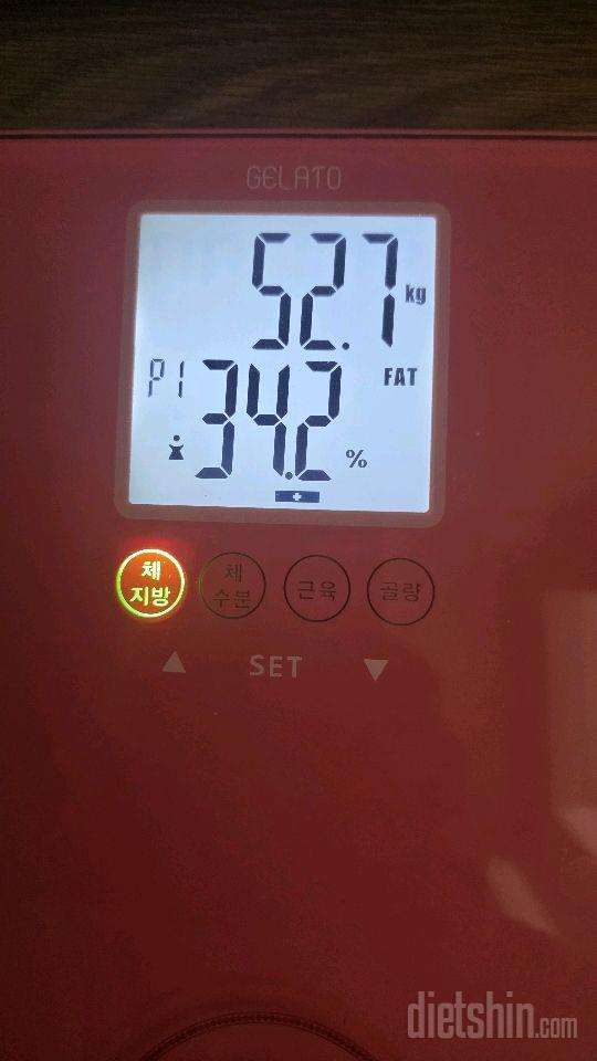 7일 아침 몸무게 재기5일차 성공!