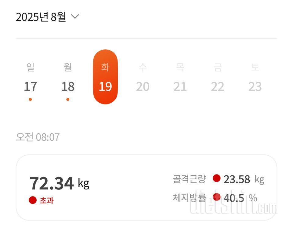 7일 아침 몸무게 재기3일차 성공!