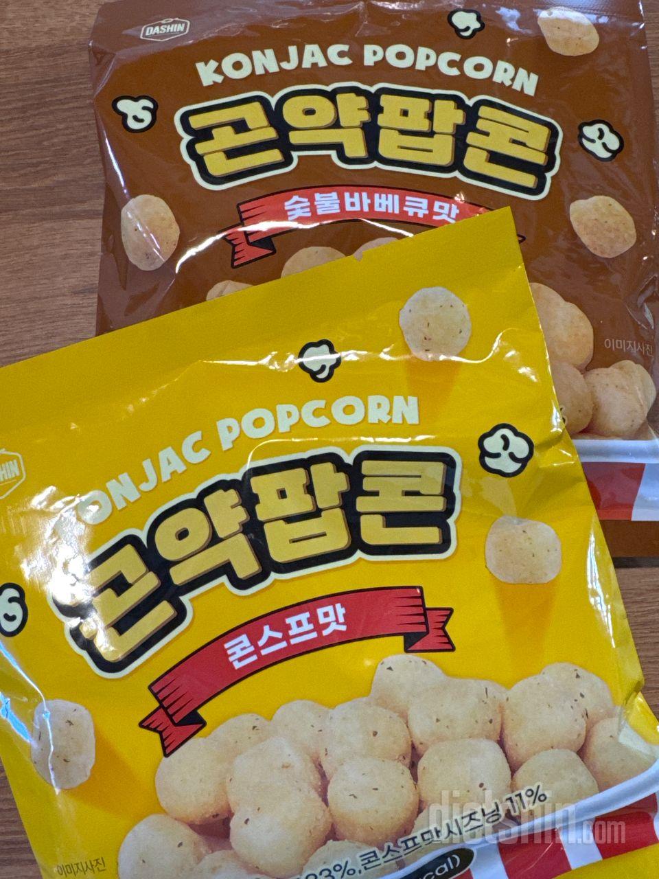 지난번 사은품으로 곤약팝콘 칠리맛 받