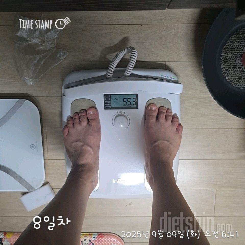 7일 아침 몸무게 재기9일차 성공!