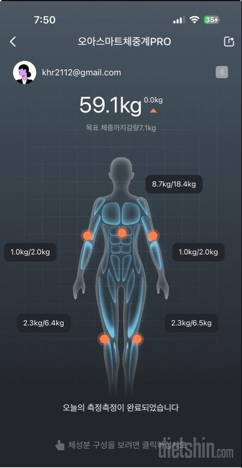 7일 아침 몸무게 재기4일차 성공!