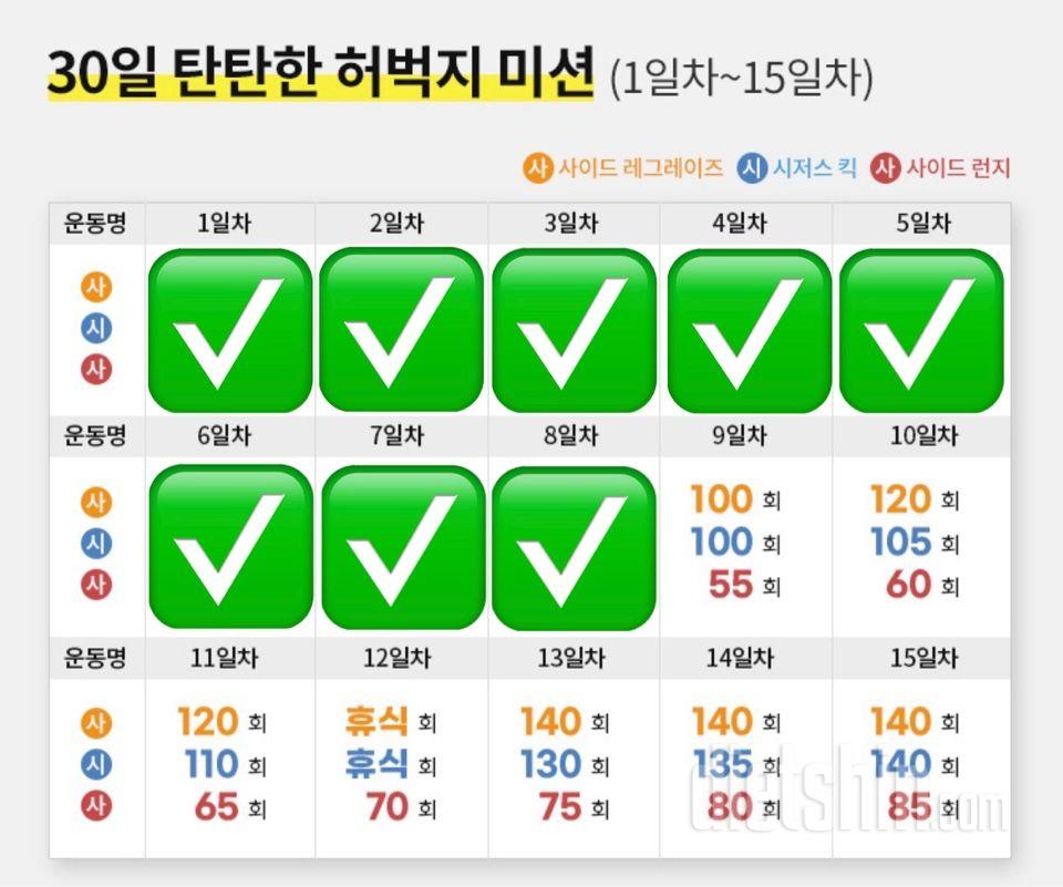 30일 탄탄한 허벅지8일차 성공!