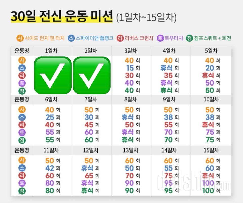 30일 전신운동2일차 성공!