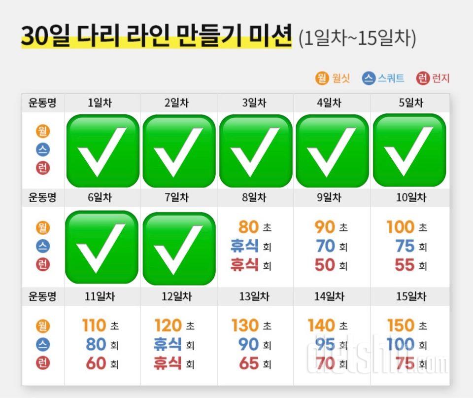 30일 다리라인 만들기7일차 성공!