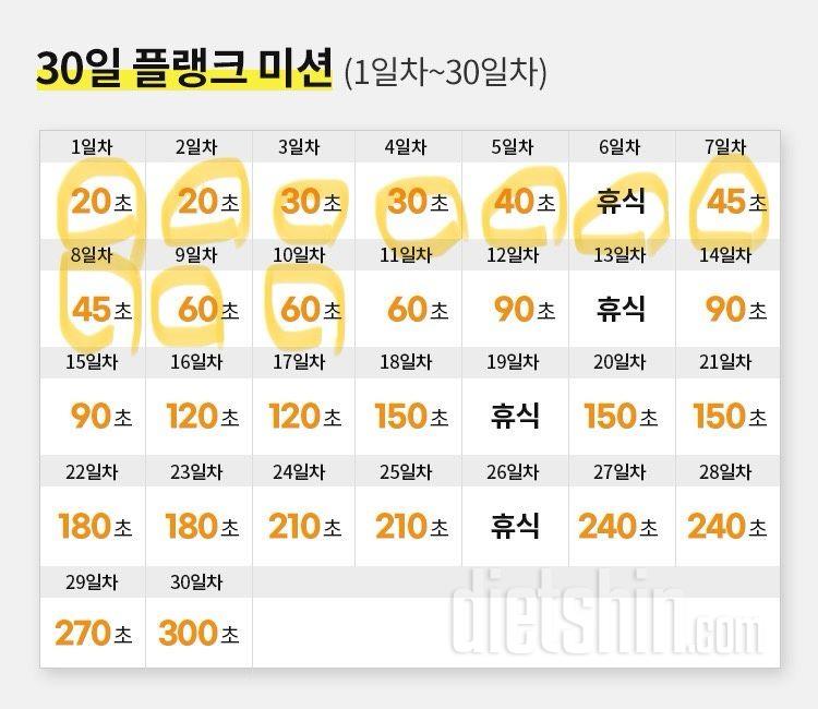 30일 플랭크10일차 성공!