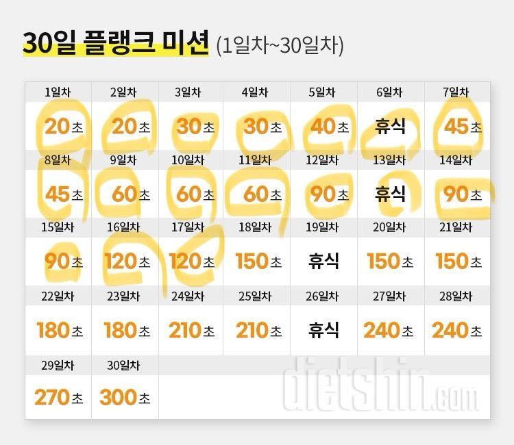 30일 플랭크17일차 성공!