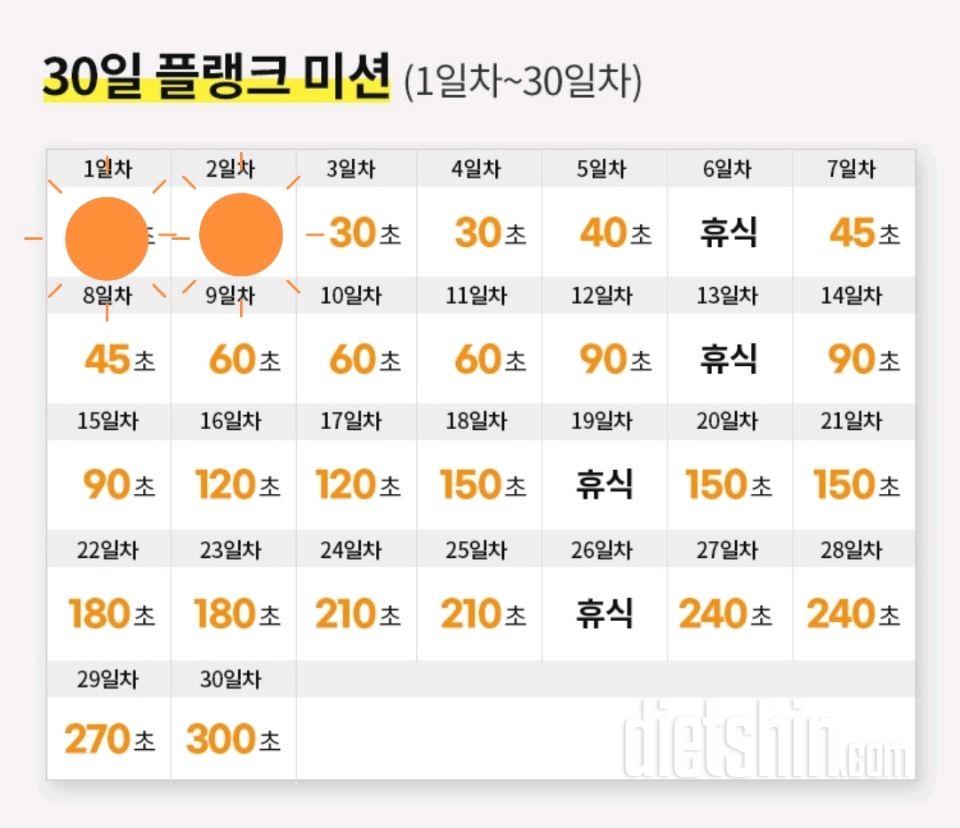 30일 플랭크2일차 성공!