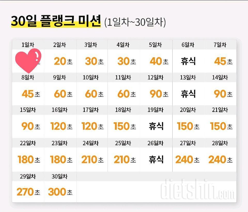 30일 플랭크 1일차 성공!