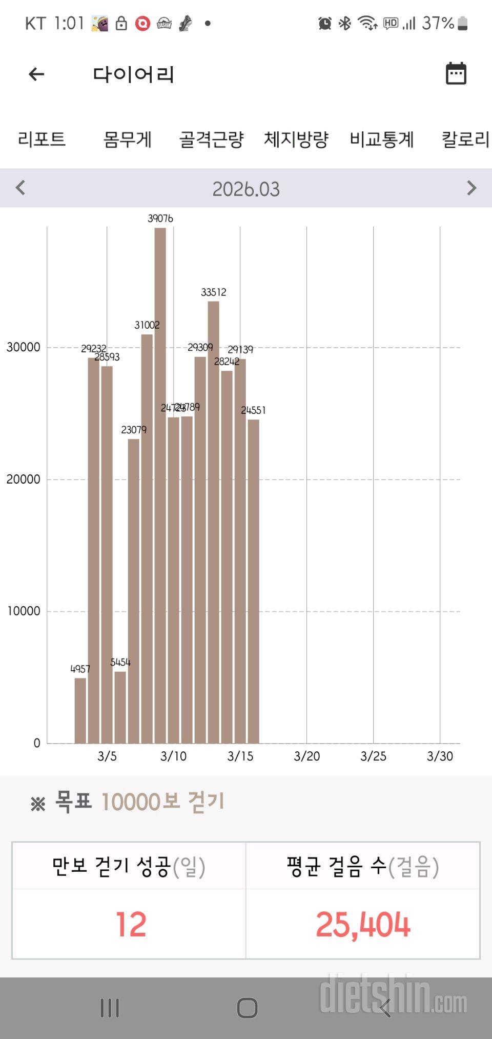 30일 만보 걷기5일차 성공!