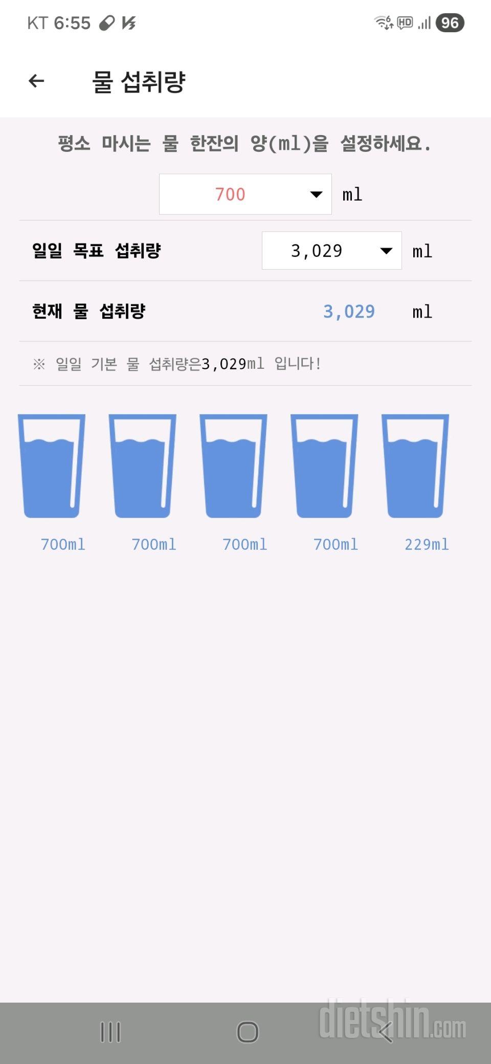 30일 하루 2L 물마시기6일차 성공!