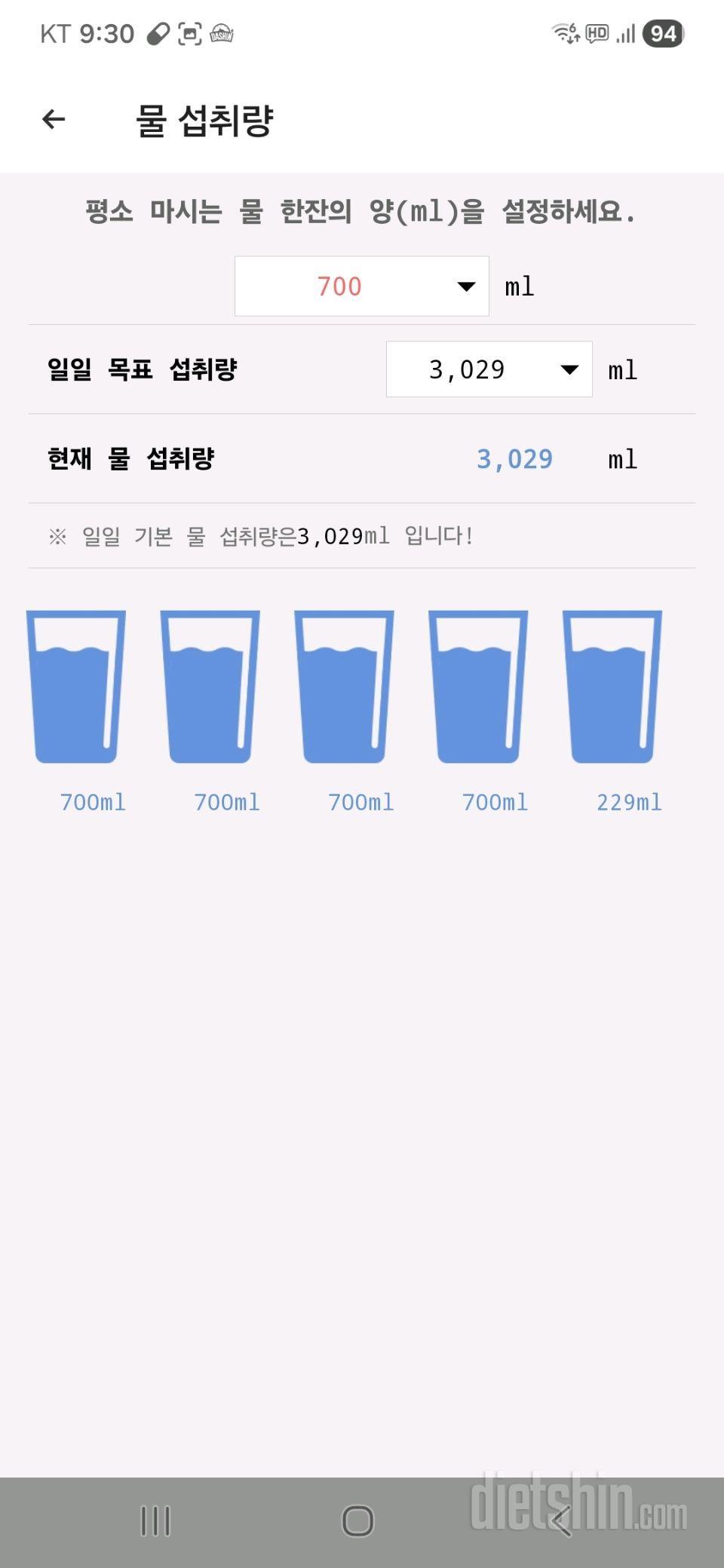 30일 하루 2L 물마시기7일차 성공!