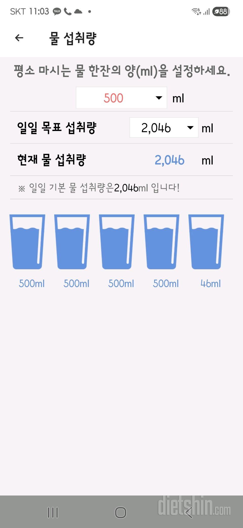 30일 하루 2L 물마시기6일차 성공!