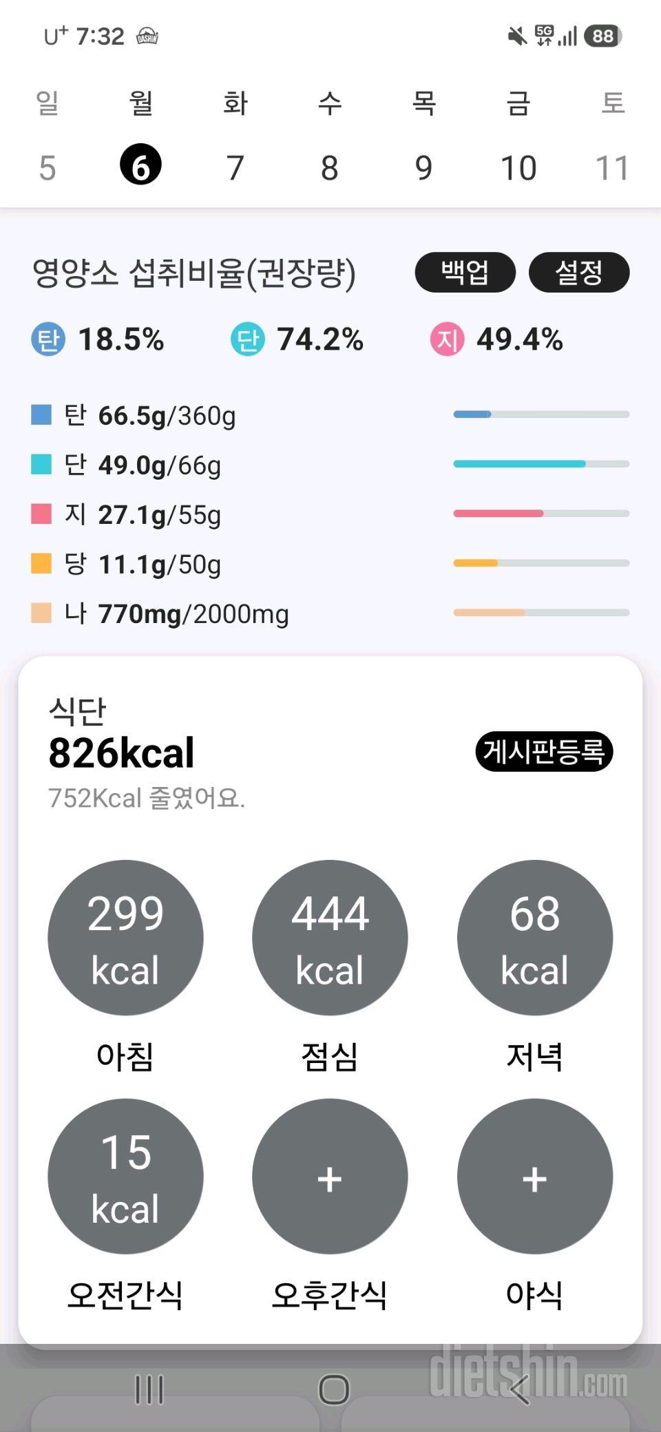 30일 당줄이기5일차 성공!