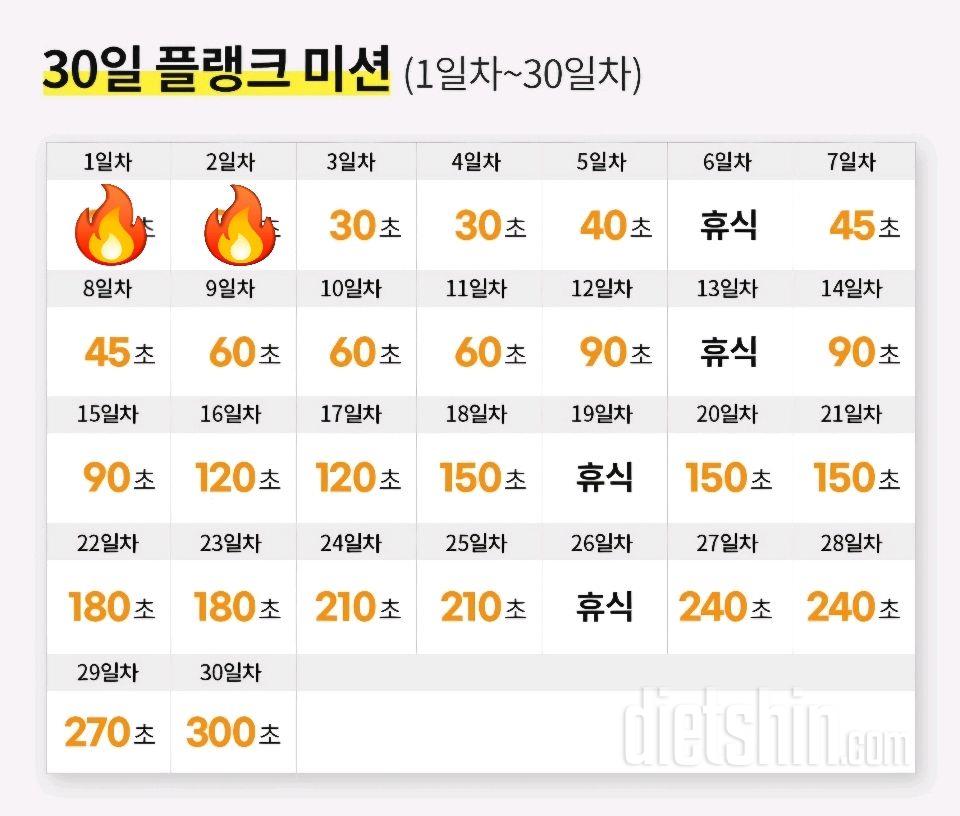 30일 플랭크2일차 성공!