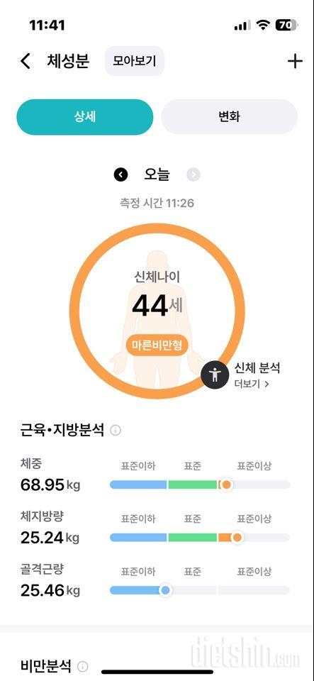 7일 아침 몸무게 재기17일차 성공!