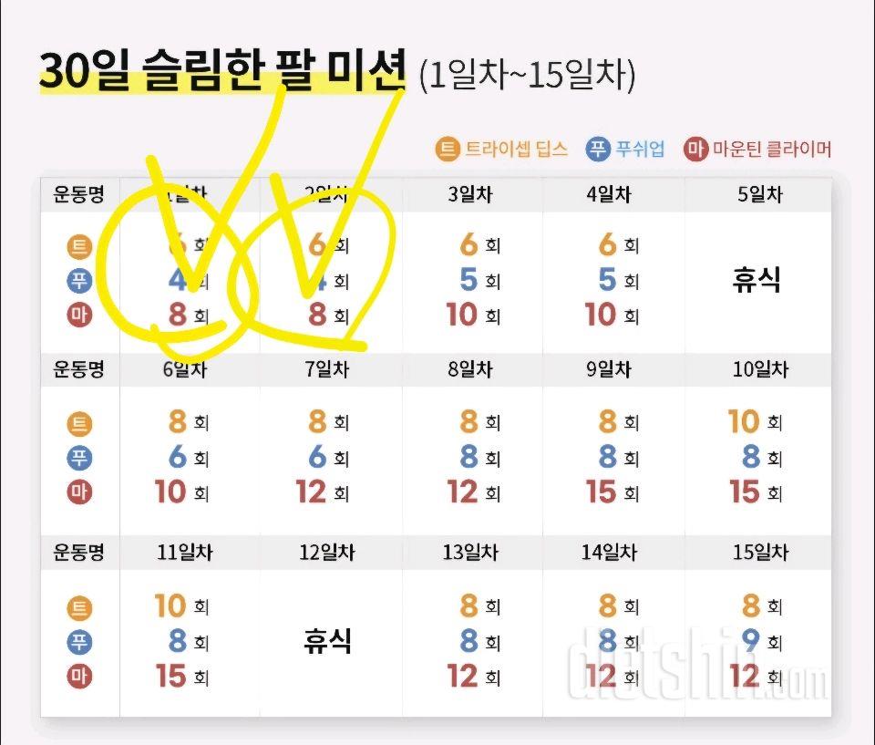 30일 슬림한 팔2일차 성공!