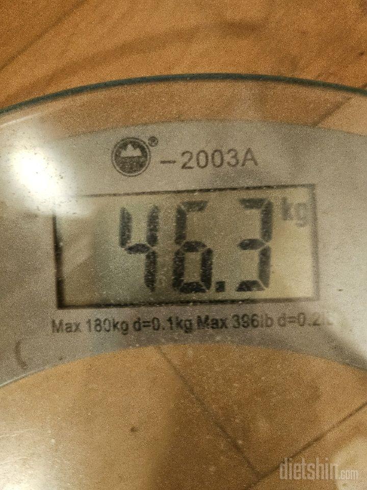 7일 아침 몸무게 재기288일차 성공!