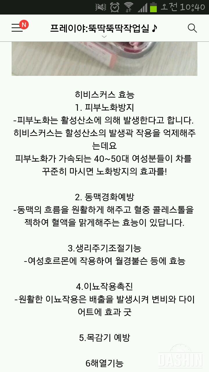 다이어트와 피부미용에 좋은히비스커스차한잔~~