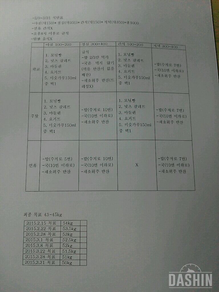 다이어트 계획?