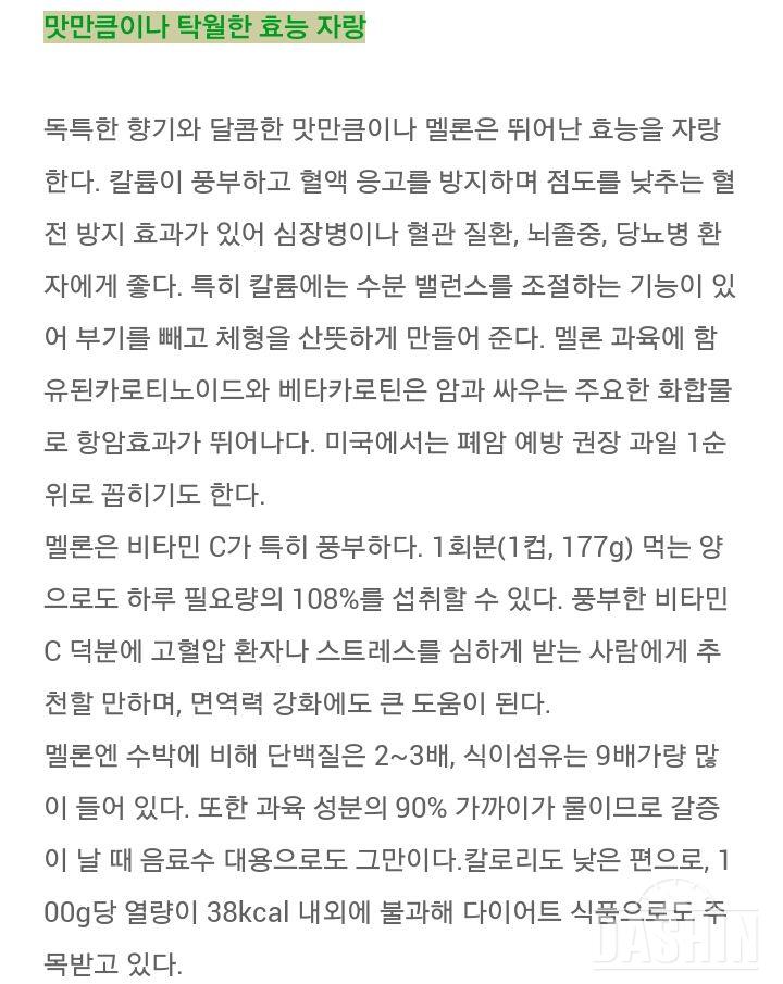 다이어트에좋은 멜론