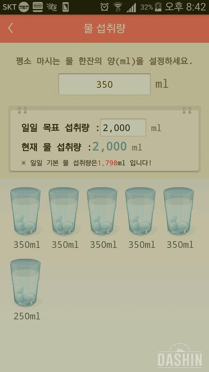 30일 하루 2L 물마시기 28일차 성공!