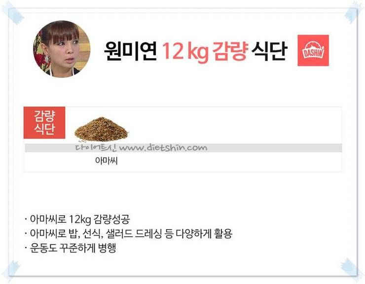 가수 원미연 식단표 (12kg 감량 식단)