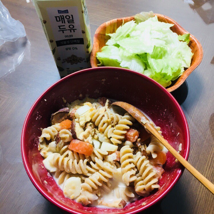매일두유로 고소하고 담백한 냉파스타 만들었어요 맛있어요 ♡